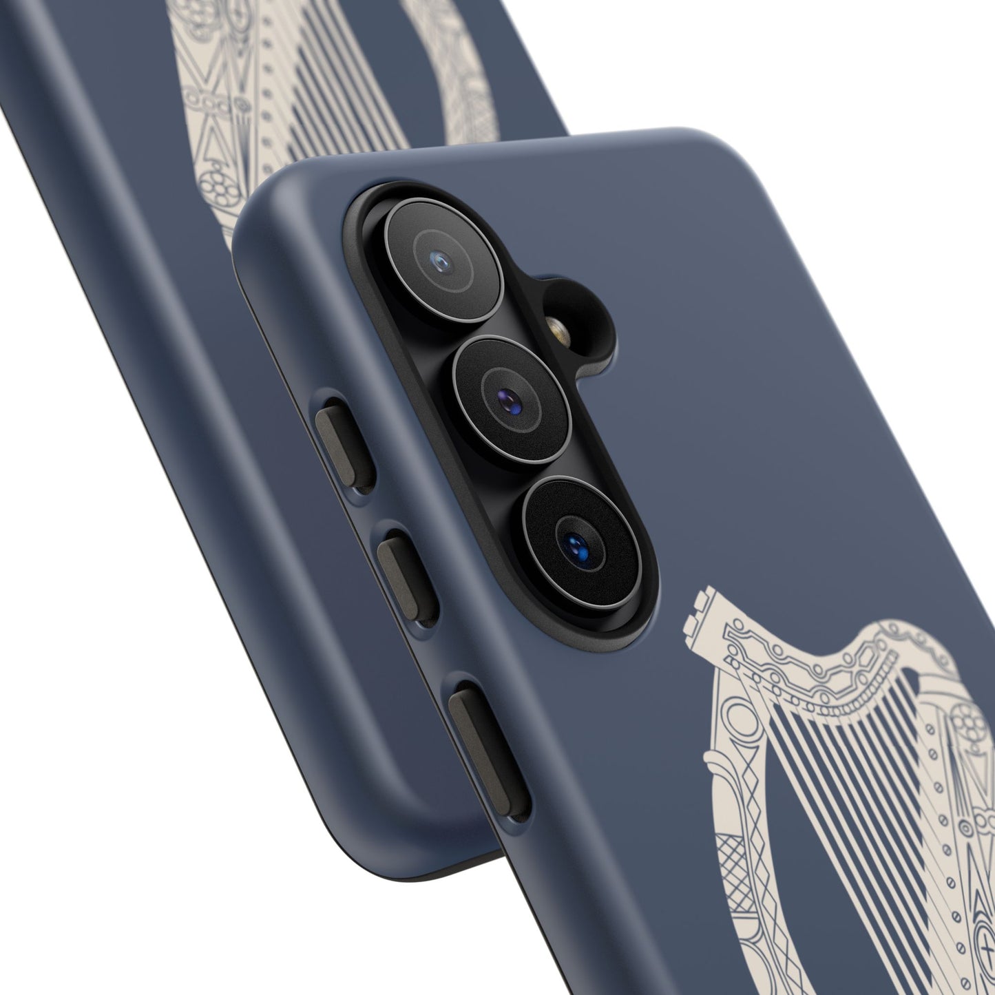 Navy Celtic Harp Tough Irish Phone Case, Ceol
