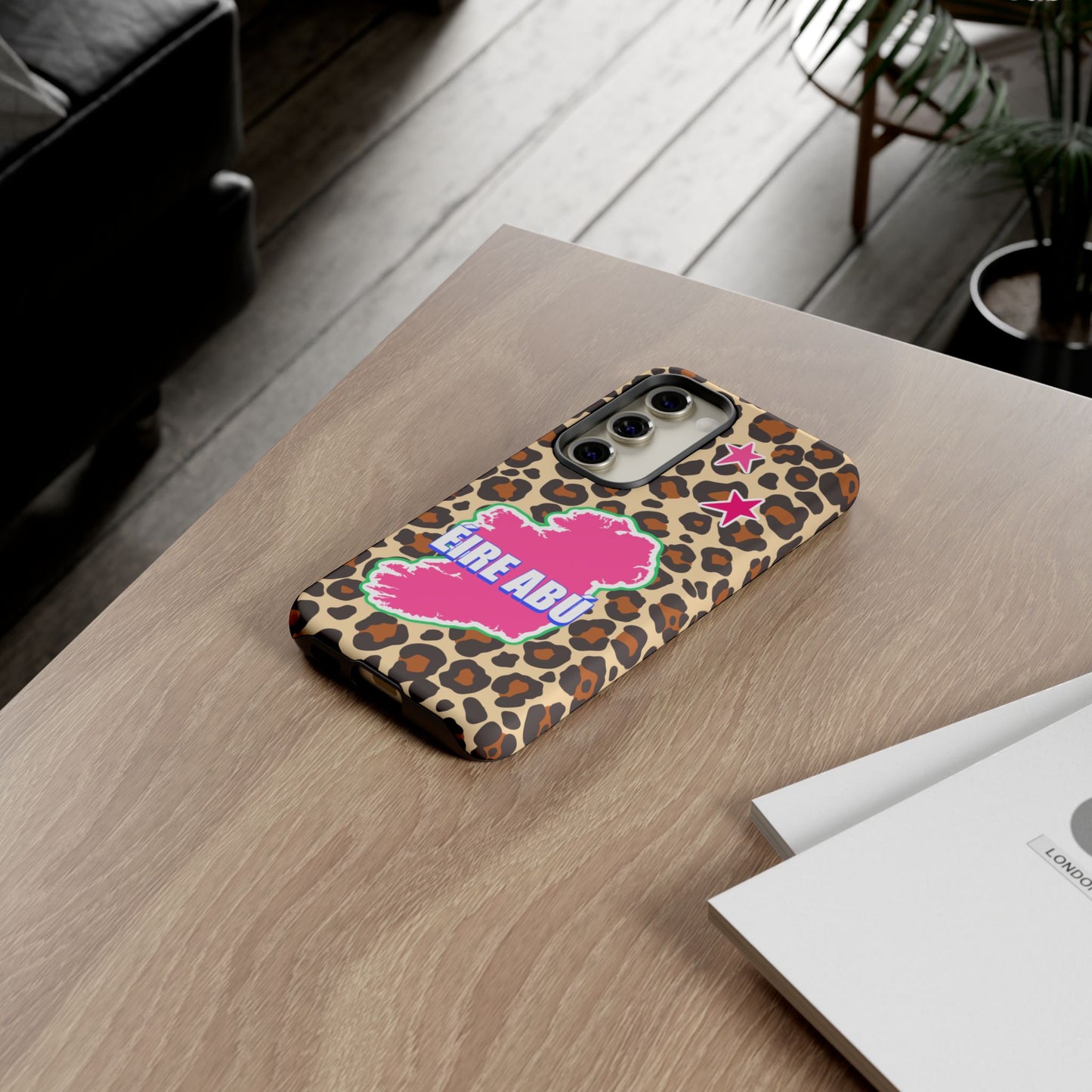 Colourful Leopard Print Design with Ireland Map Tough Irish Phone Case