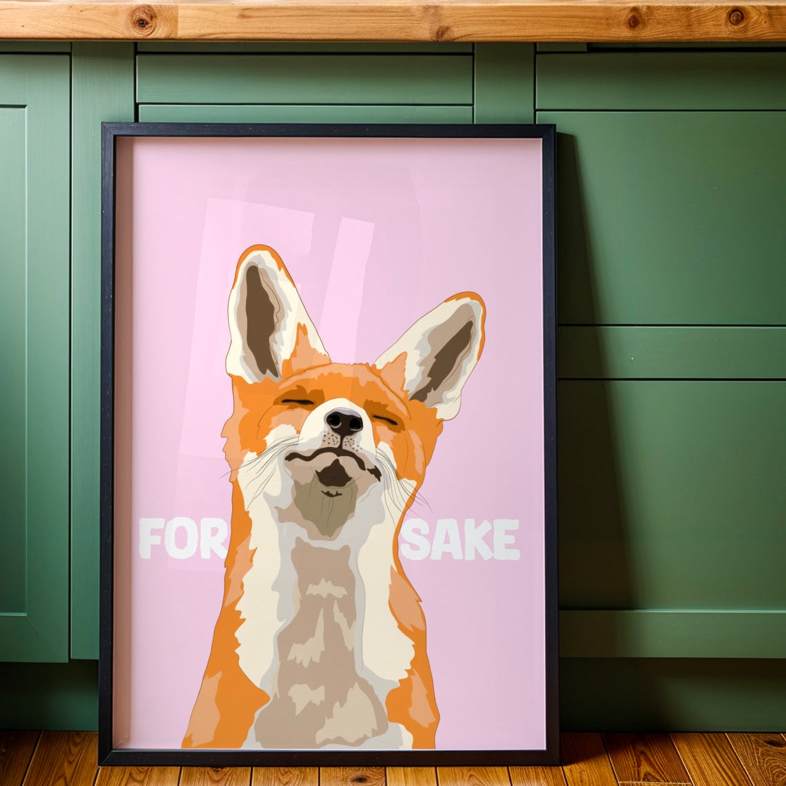 Funny Fox Print: Irish ‘For Fox Sake' Wall Art