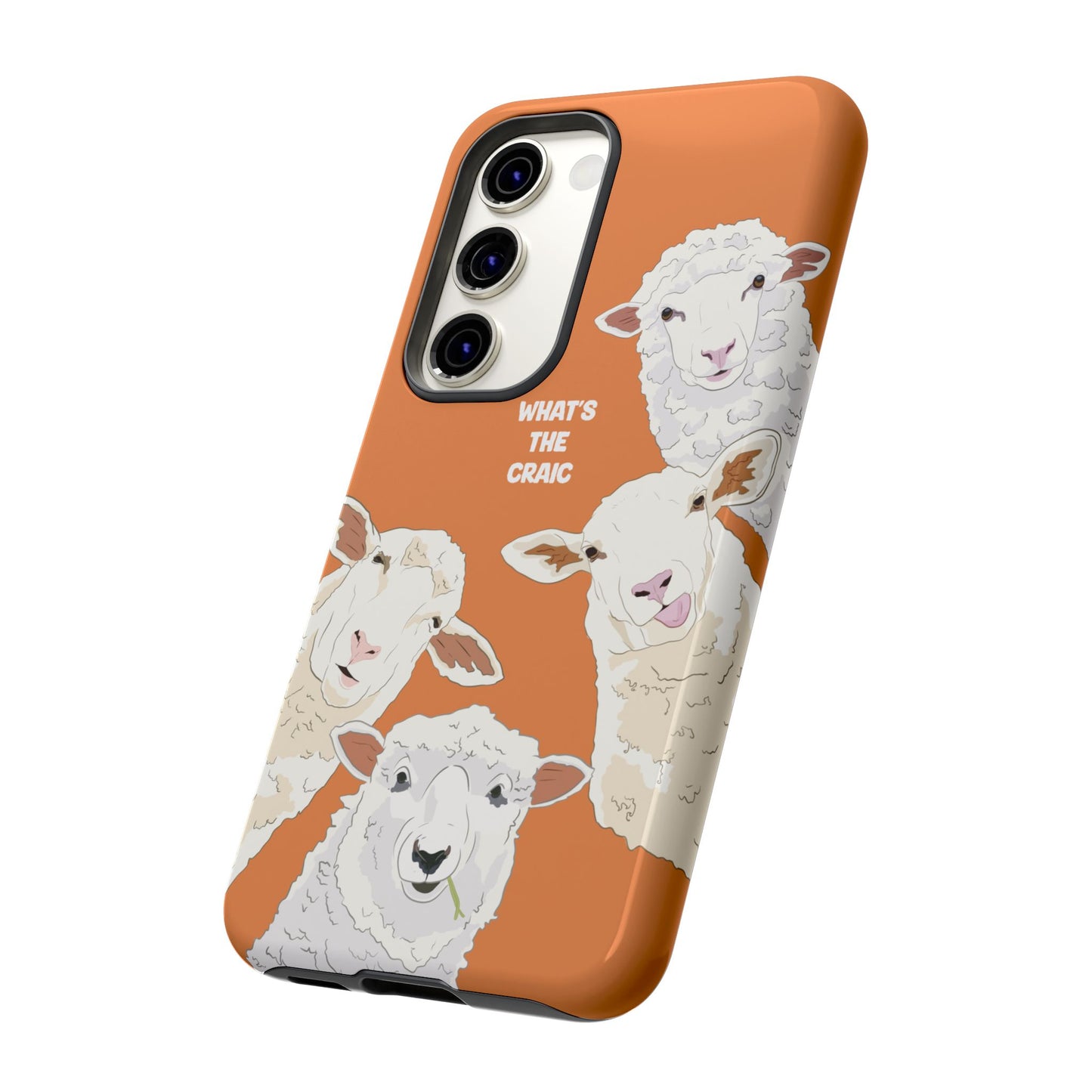 What's the Craic, Funny Sheep Burnt Orange Irish Phone Case