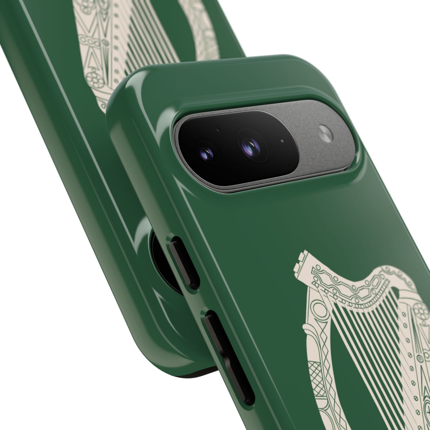 Green Celtic Harp Tough Irish Phone Case, Ceol
