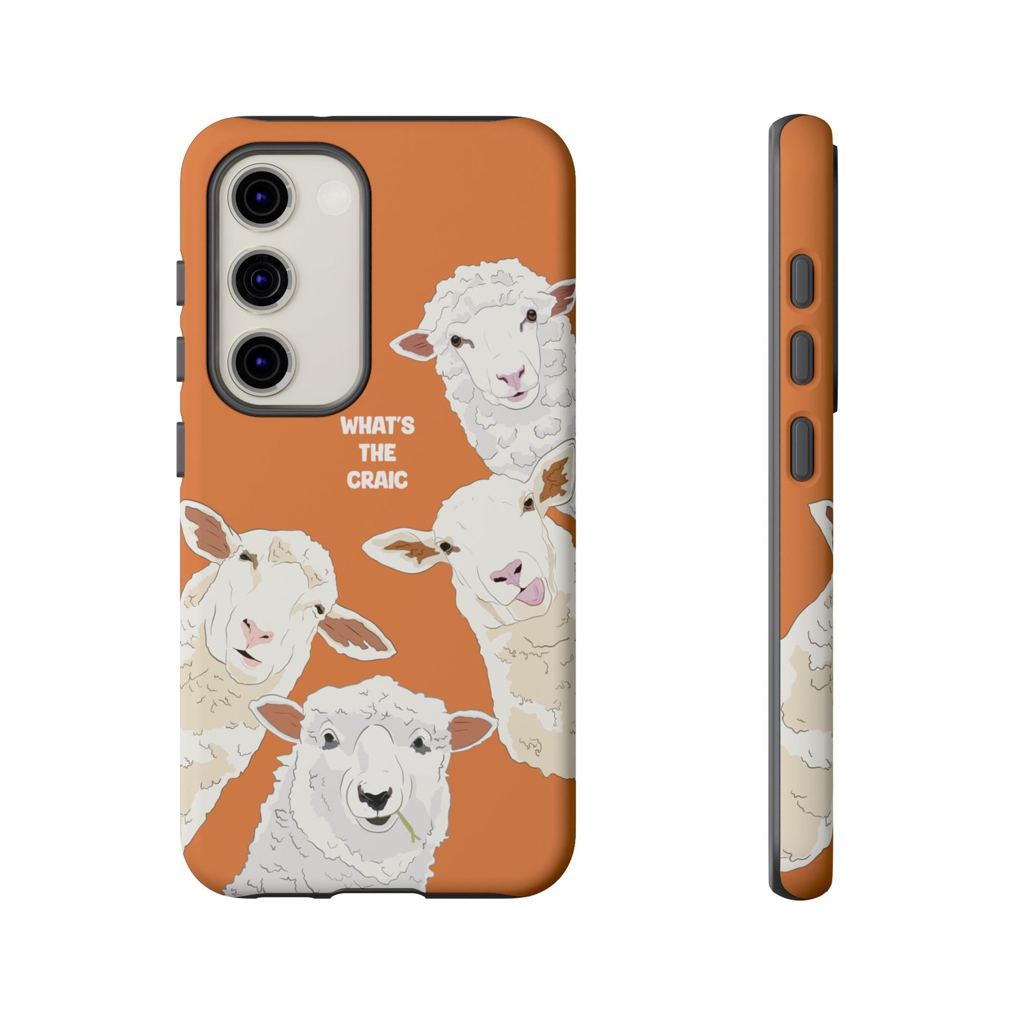 What's the Craic, Funny Sheep Burnt Orange Irish Phone Case