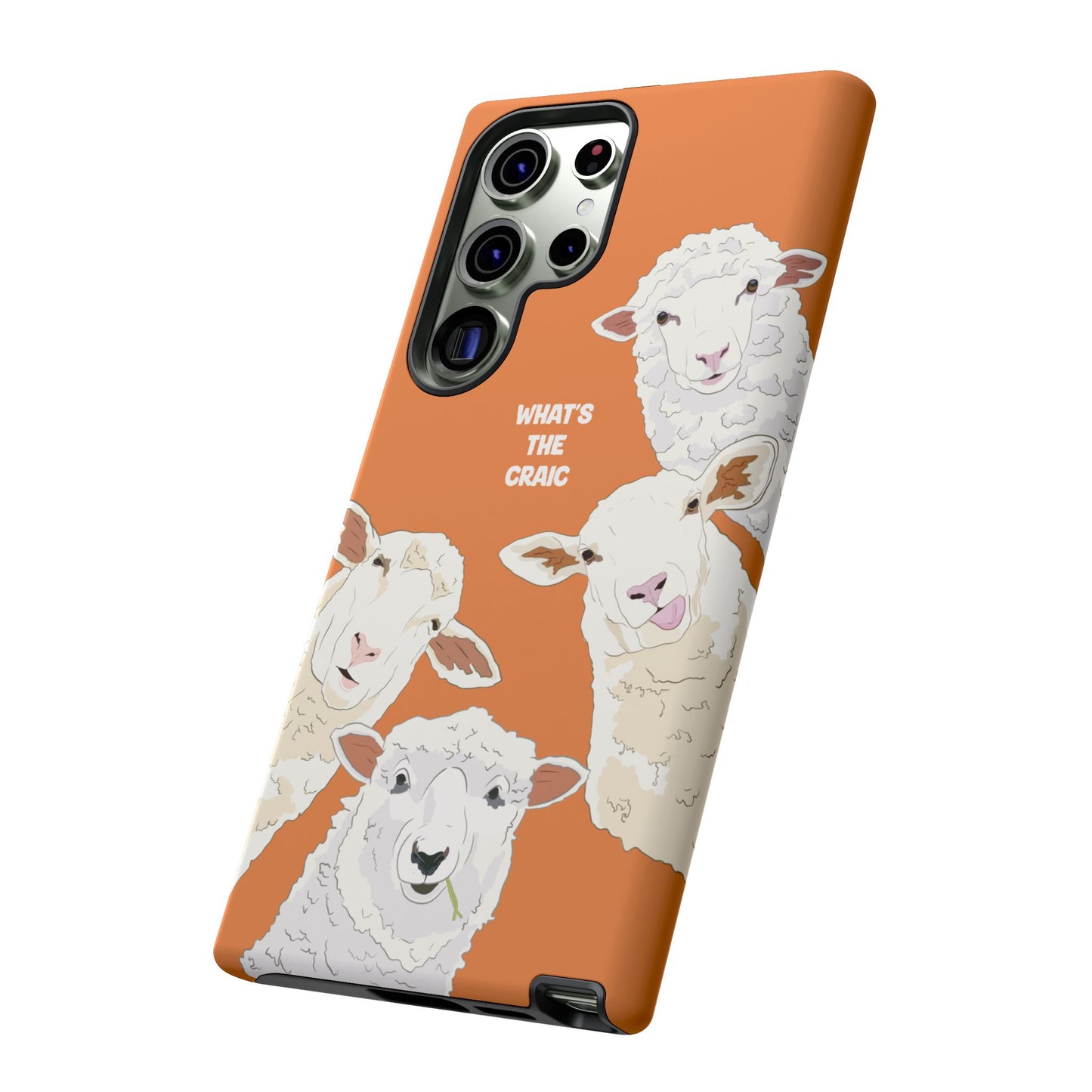 What's the Craic, Funny Sheep Burnt Orange Irish Phone Case