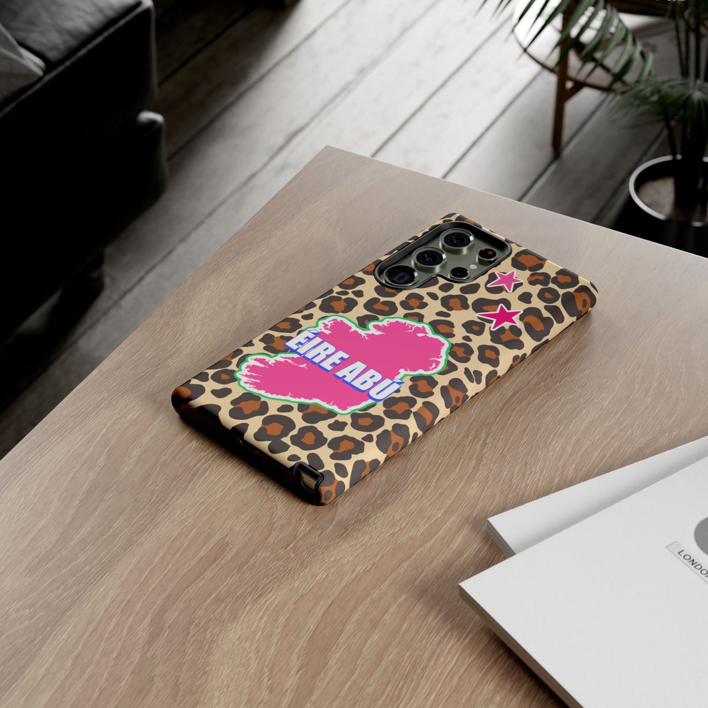 Colourful Leopard Print Design with Ireland Map Tough Irish Phone Case
