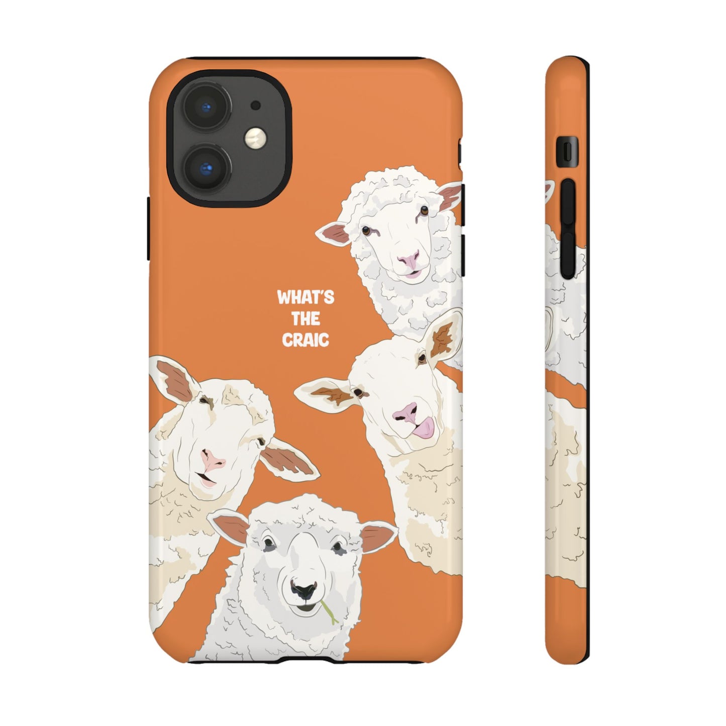 What's the Craic, Funny Sheep Burnt Orange Irish Phone Case