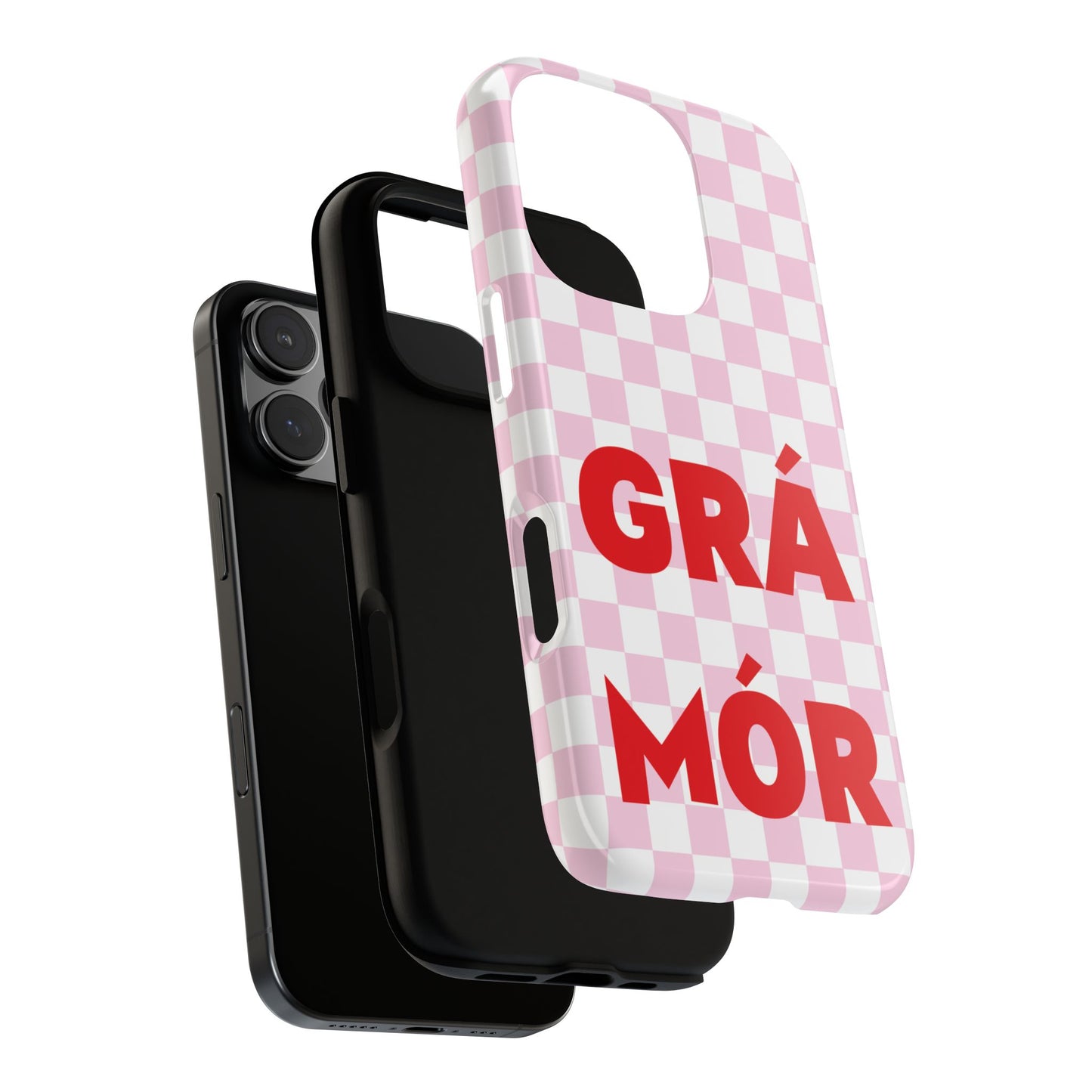 Pink Checked Grá Mór Tough Irish Phone Case