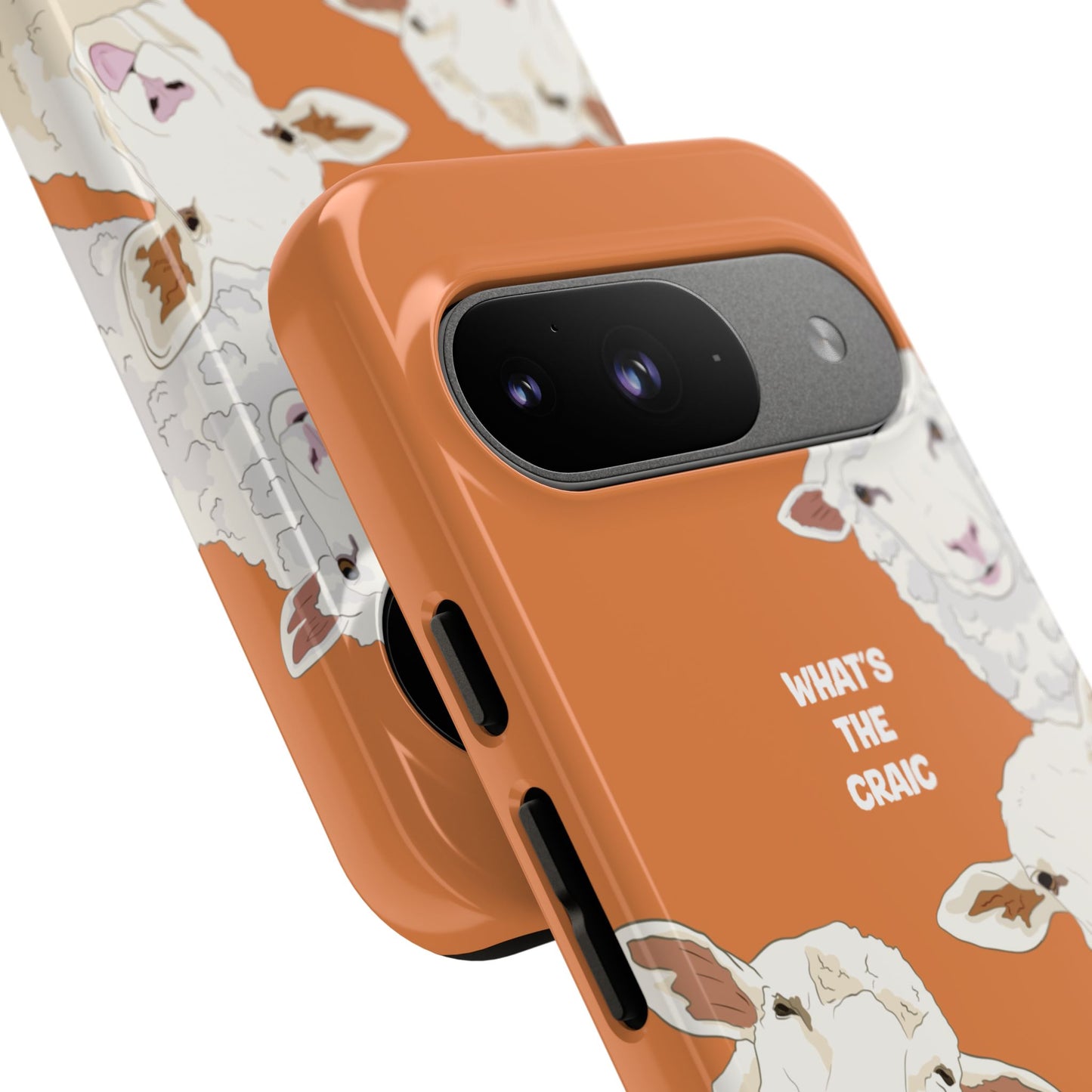 What's the Craic, Funny Sheep Burnt Orange Irish Phone Case