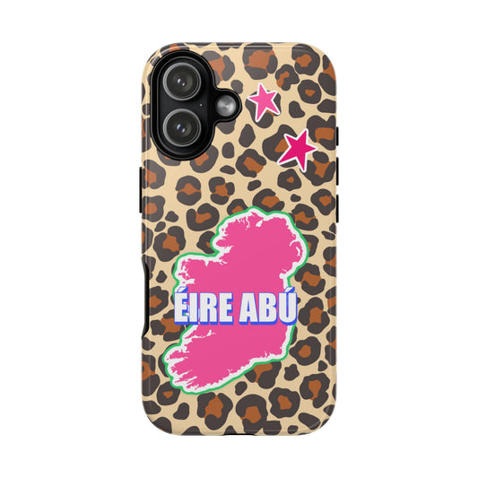 Colourful Leopard Print Design with Ireland Map Tough Irish Phone Case
