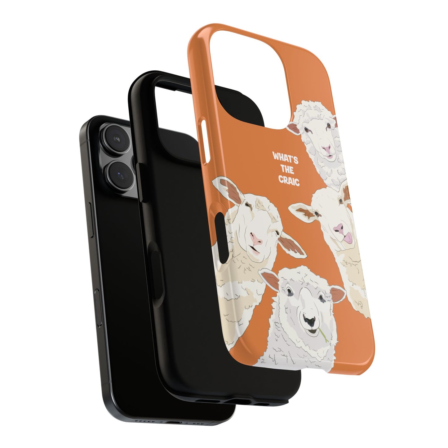What's the Craic, Funny Sheep Burnt Orange Irish Phone Case