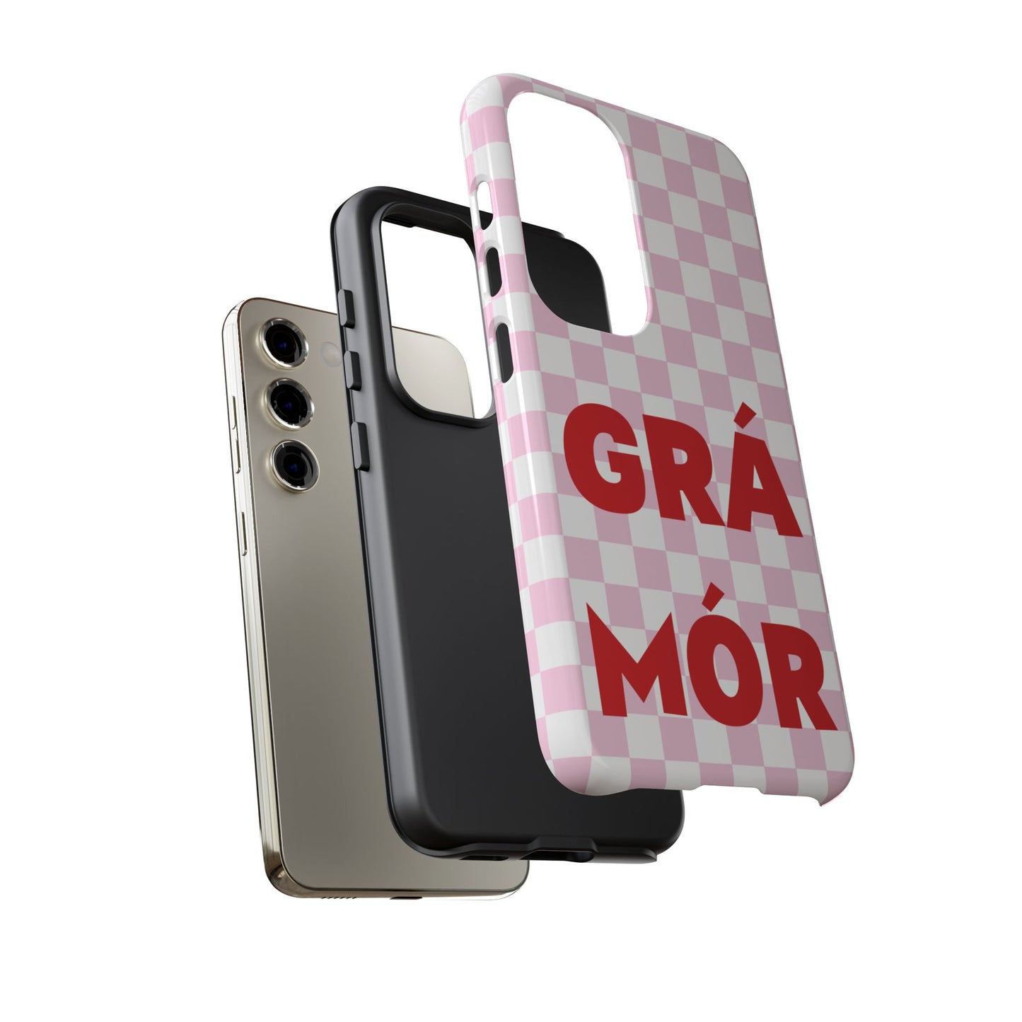 Pink Checked Grá Mór Tough Irish Phone Case