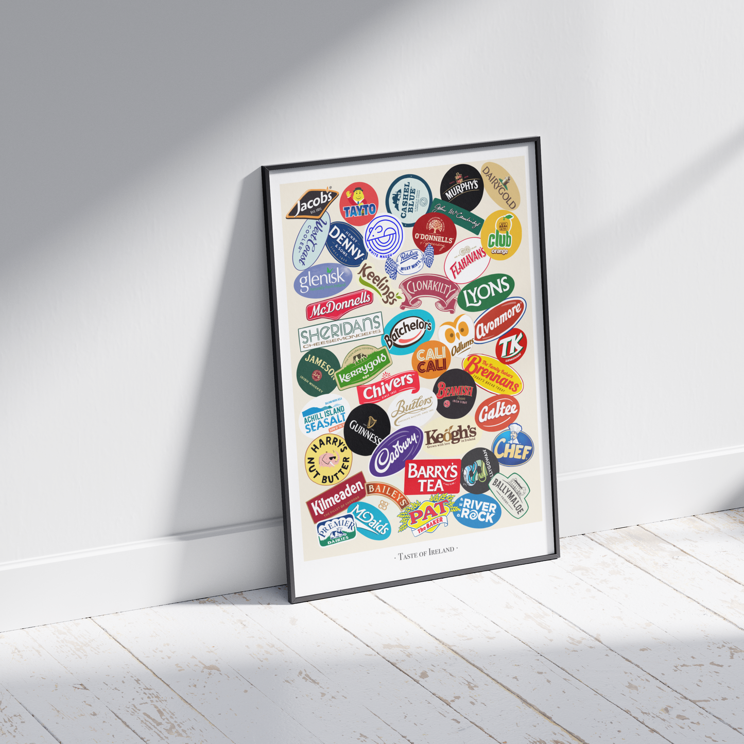 Taste of Ireland Print - 46 Hand Drawn Logos of some of the best Irish food and drink