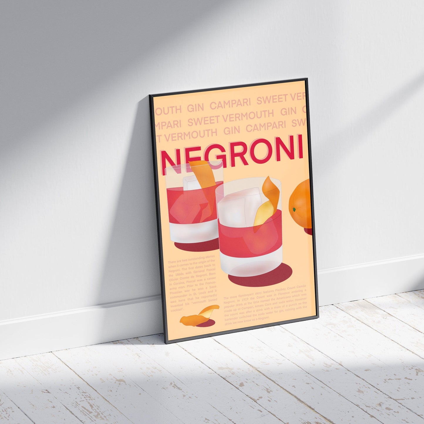 Negroni Print | Cocktail Poster