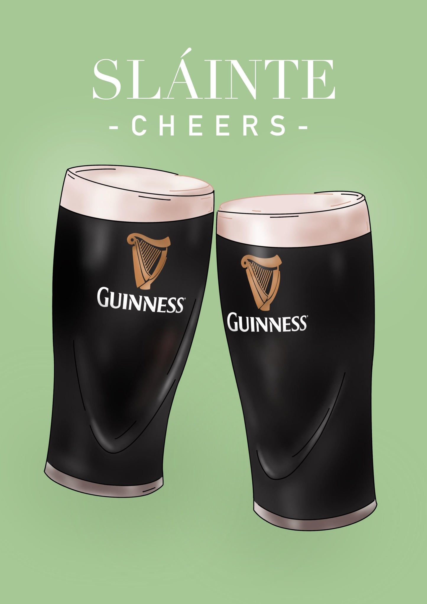 Sláinte Cheers Guinness Print: Irish Home Decor