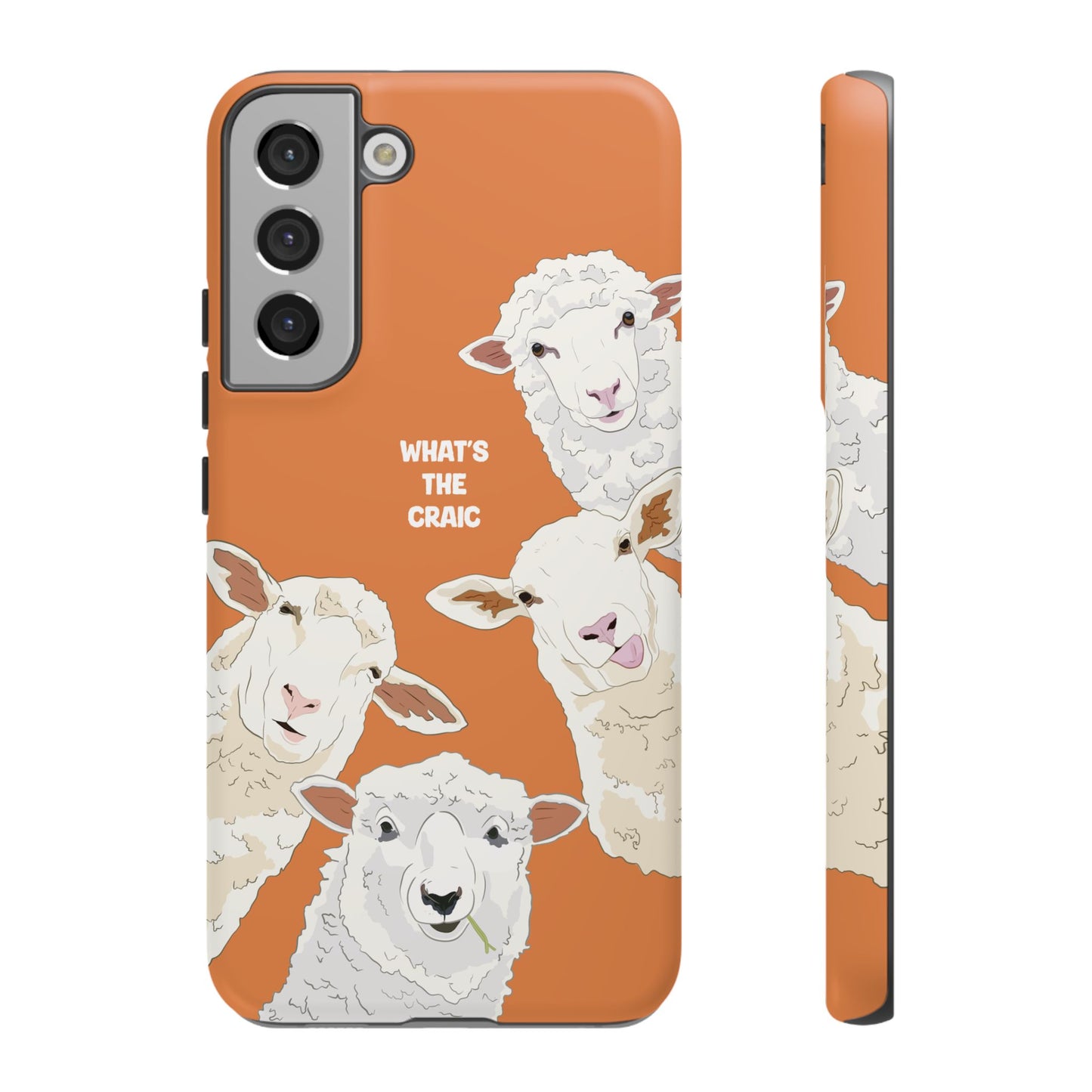 What's the Craic, Funny Sheep Burnt Orange Irish Phone Case