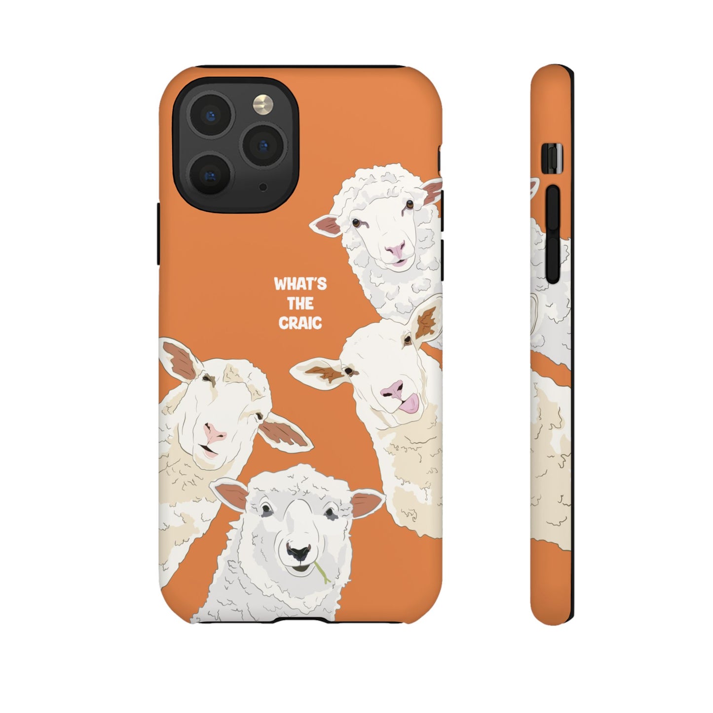 What's the Craic, Funny Sheep Burnt Orange Irish Phone Case