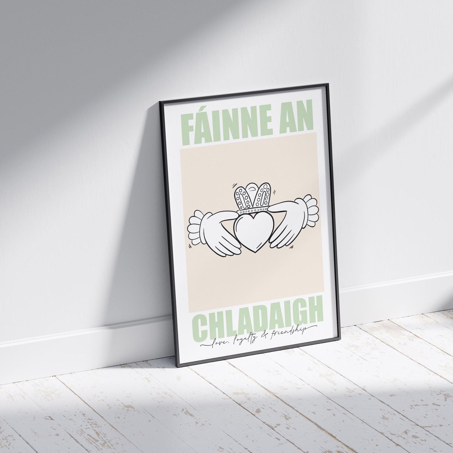 Irish Claddagh Ring Art Print: Celtic Home Decor