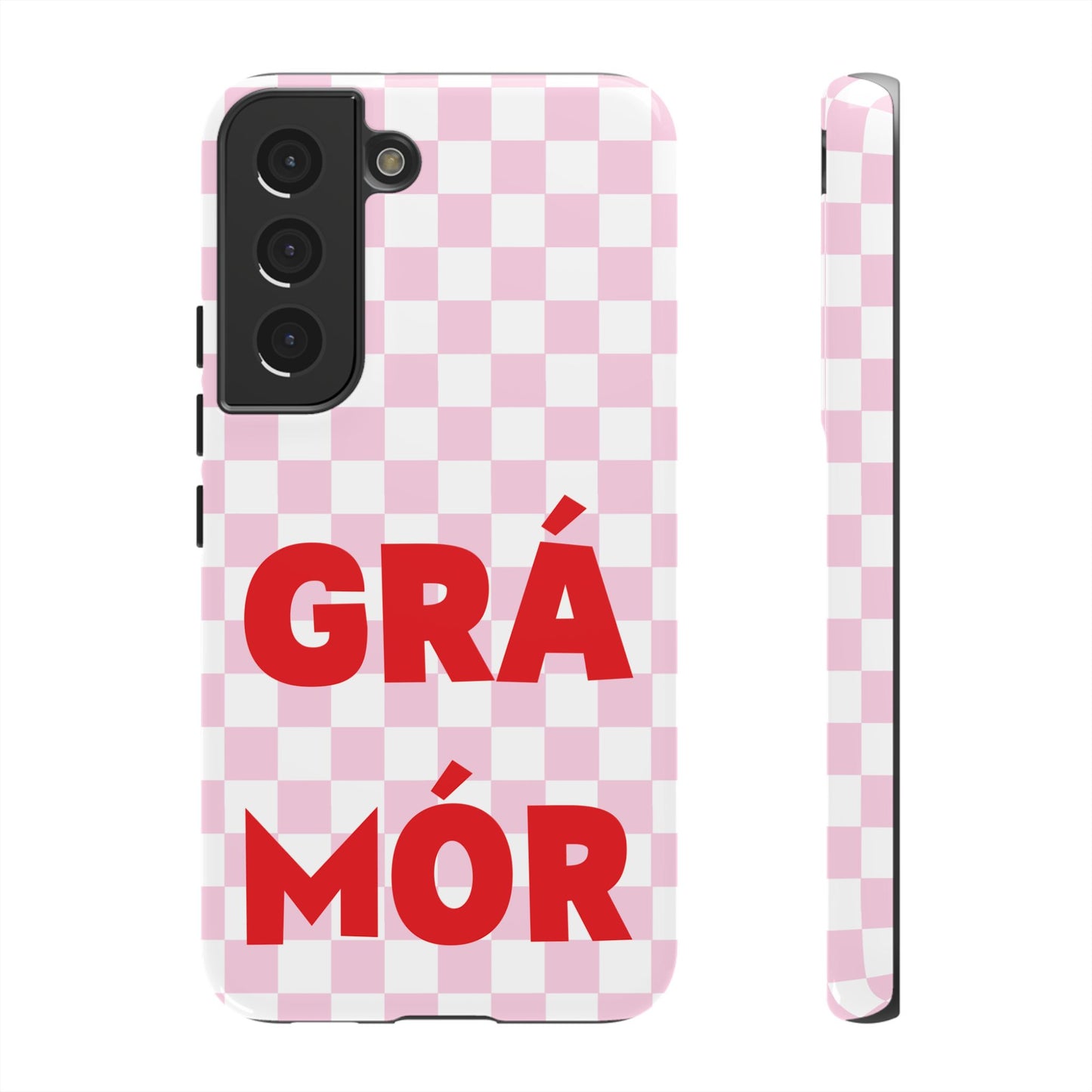 Pink Checked Grá Mór Tough Irish Phone Case