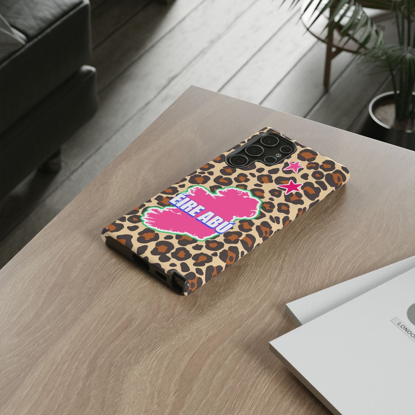 Colourful Leopard Print Design with Ireland Map Tough Irish Phone Case