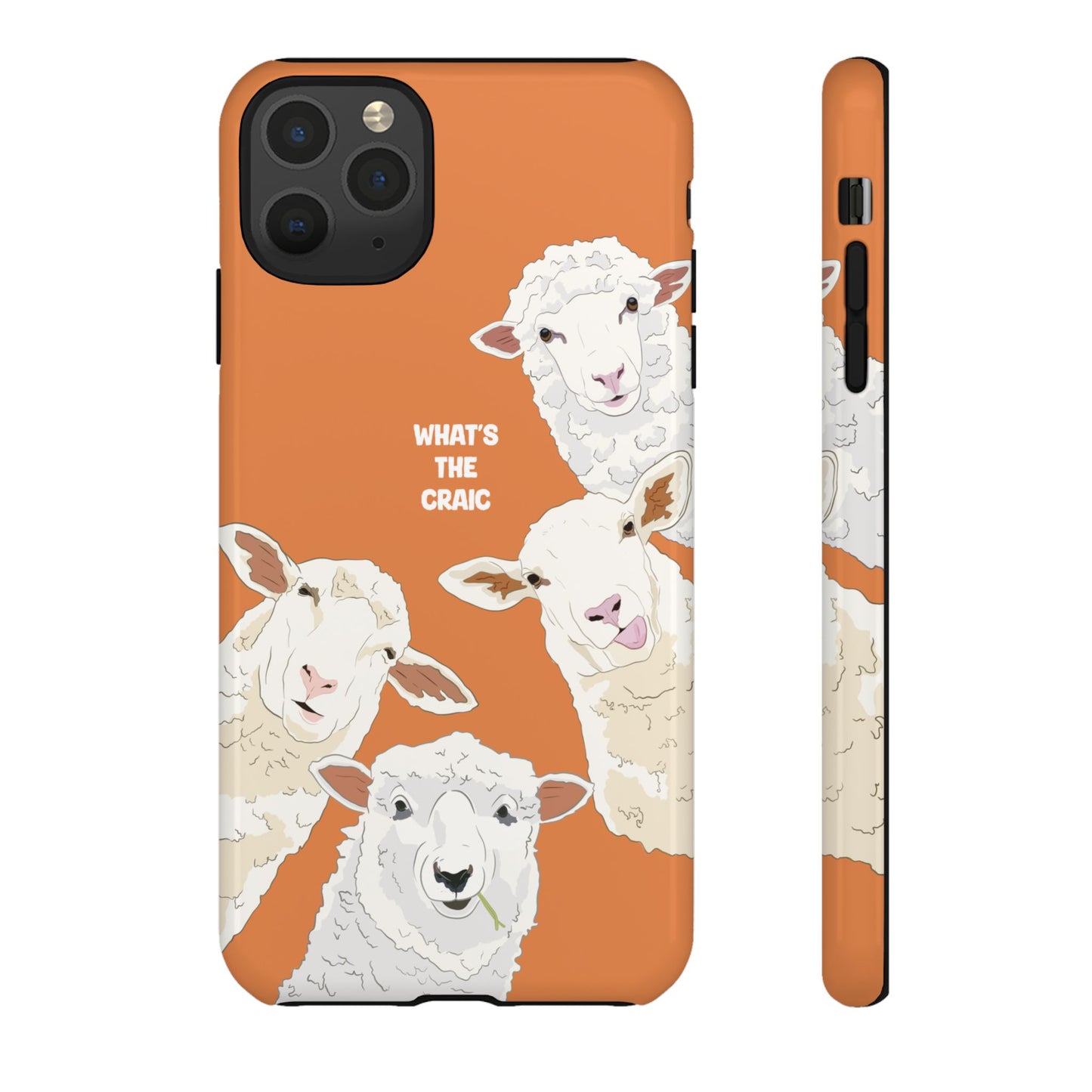 What's the Craic, Funny Sheep Burnt Orange Irish Phone Case