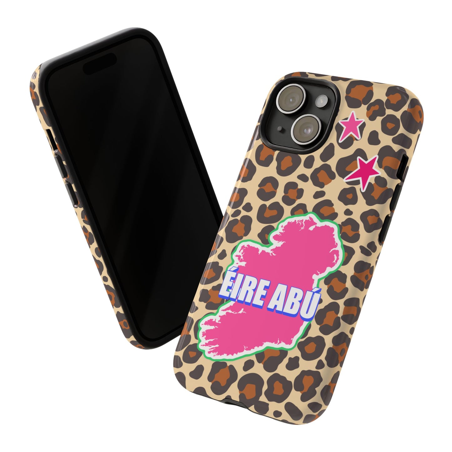 Colourful Leopard Print Design with Ireland Map Tough Irish Phone Case