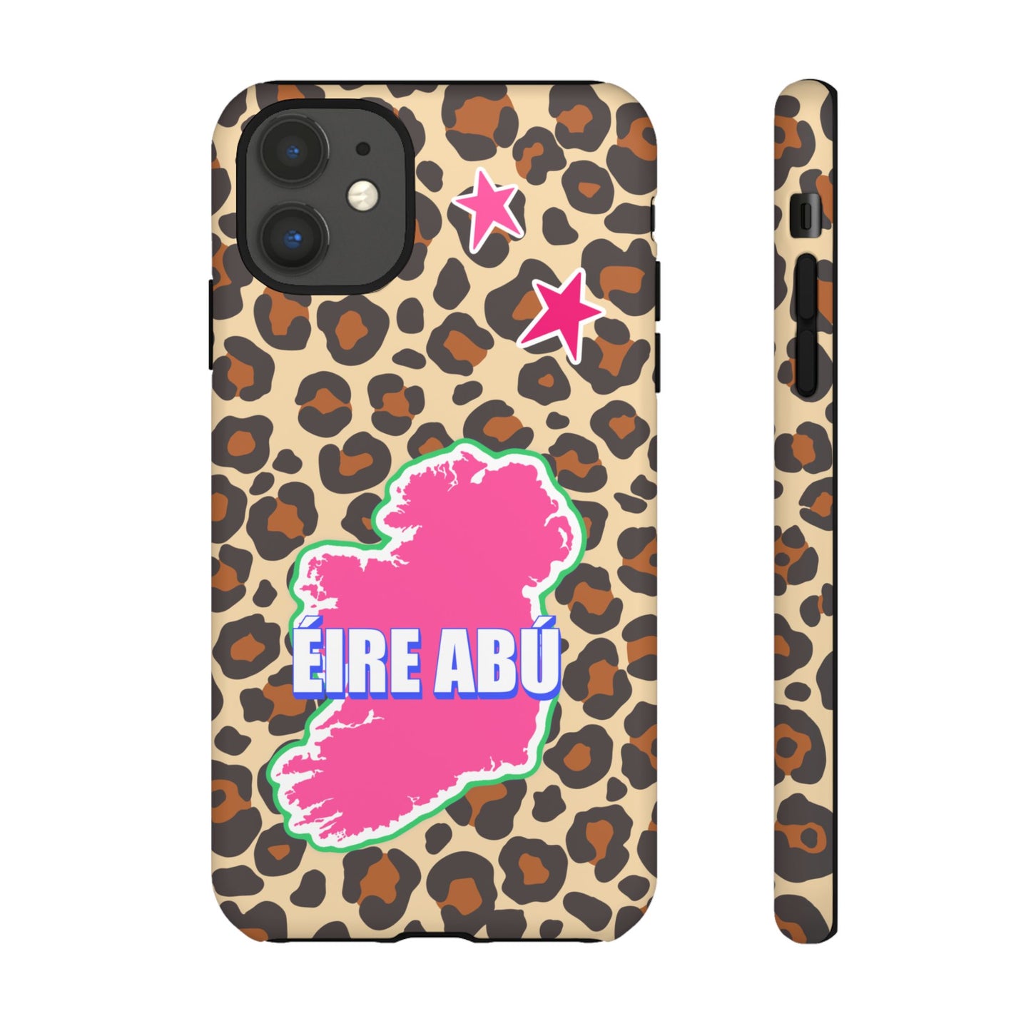 Colourful Leopard Print Design with Ireland Map Tough Irish Phone Case