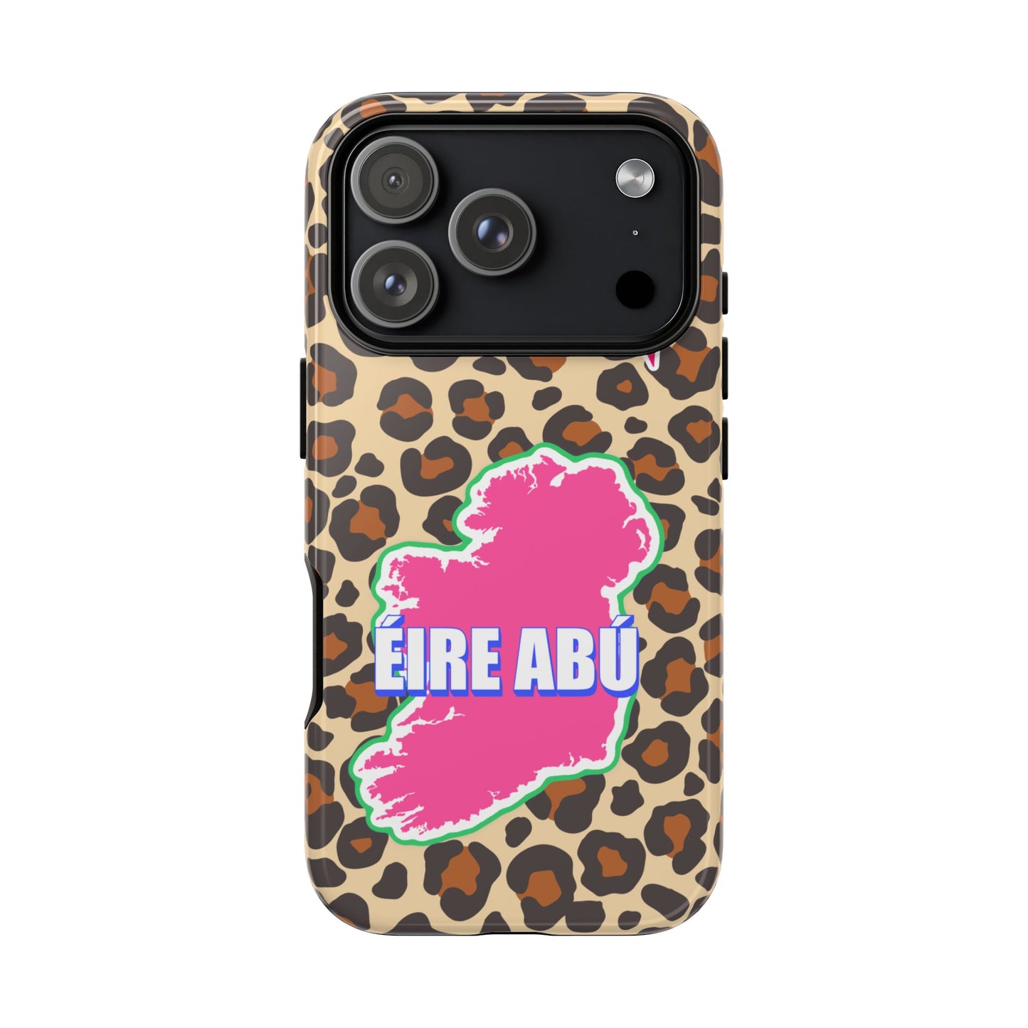 Colourful Leopard Print Design with Ireland Map Tough Irish Phone Case