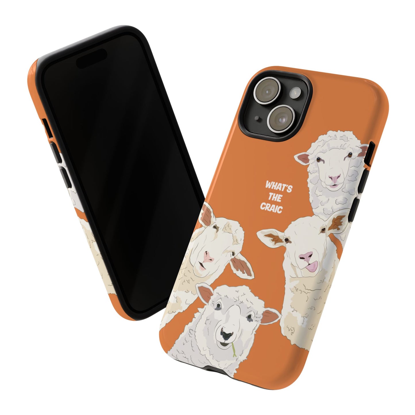 What's the Craic, Funny Sheep Burnt Orange Irish Phone Case