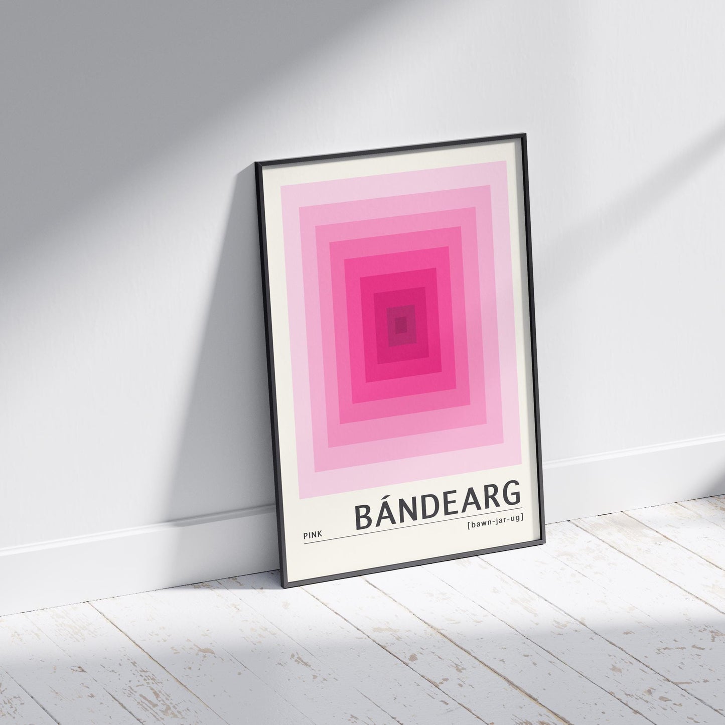 Pink Irish Print - Bándearg. Irish colour art