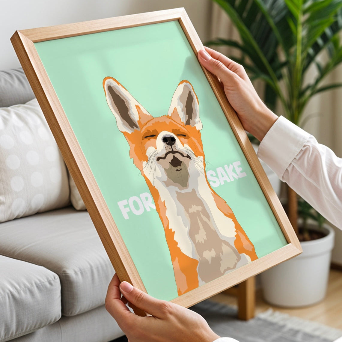 Funny Fox Print: Irish ‘For Fox Sake' Wall Art