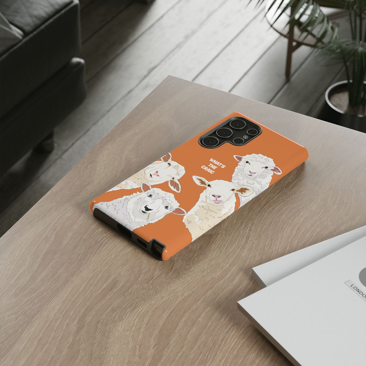 What's the Craic, Funny Sheep Burnt Orange Irish Phone Case