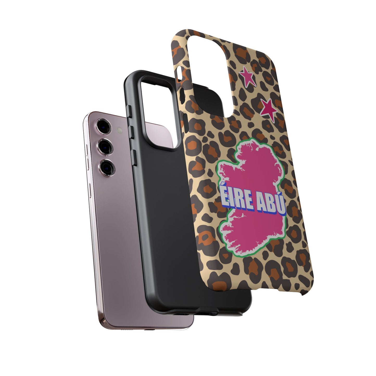 Colourful Leopard Print Design with Ireland Map Tough Irish Phone Case