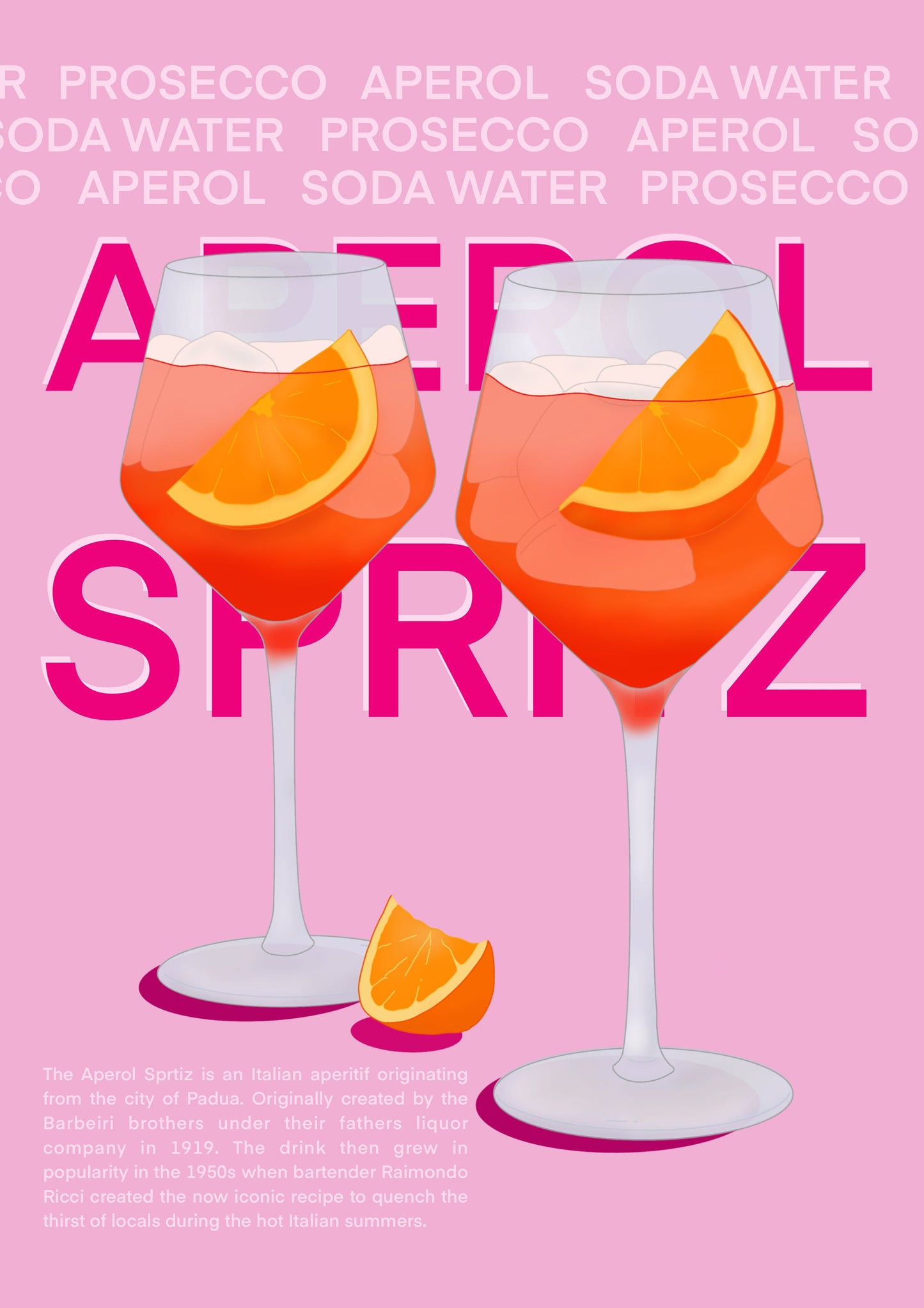 Aperol Spritz Print | Cocktail Poster