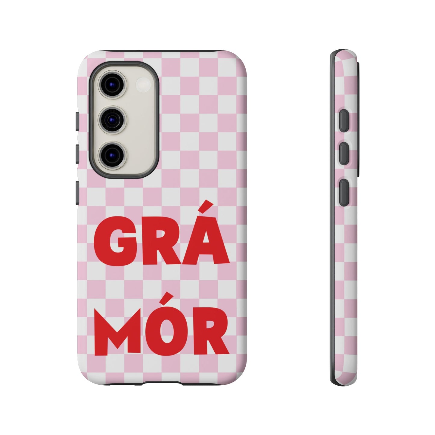 Pink Checked Grá Mór Tough Irish Phone Case