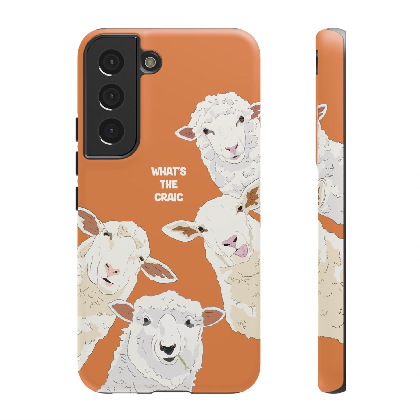 What's the Craic, Funny Sheep Burnt Orange Irish Phone Case