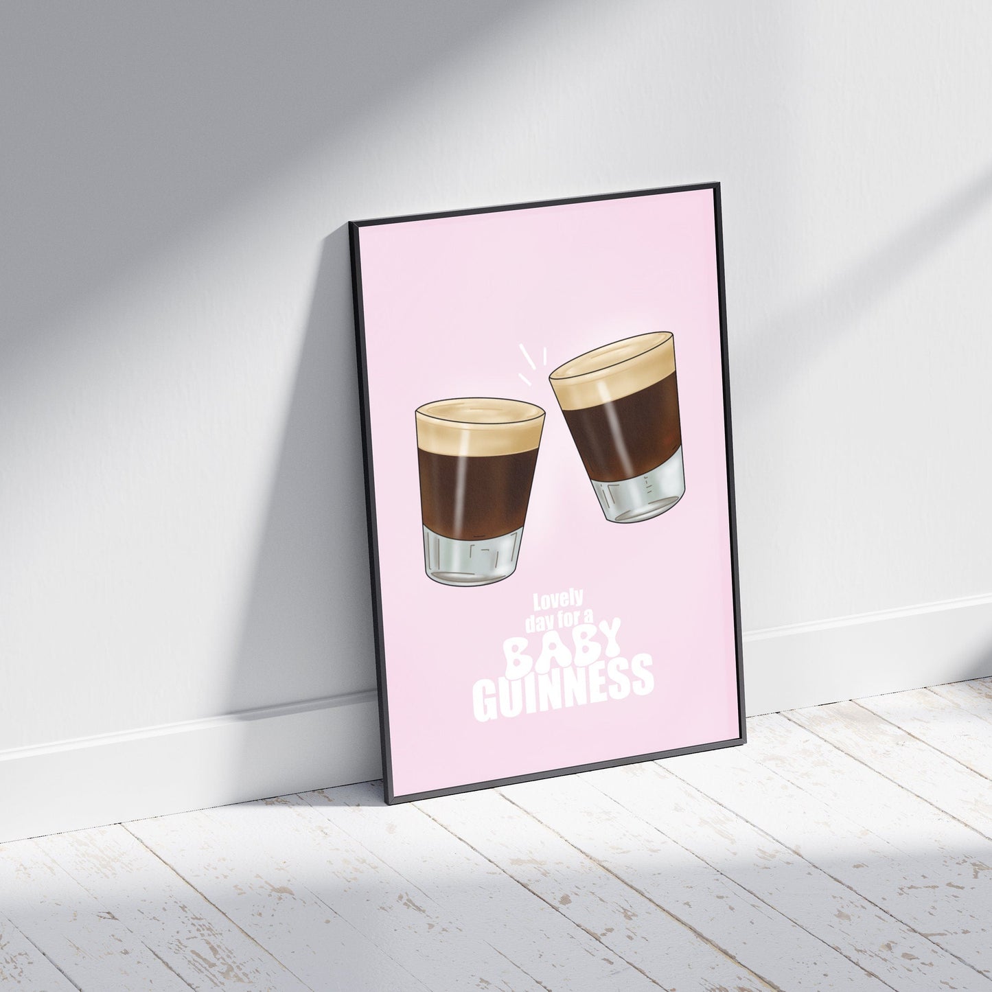 Baby Guinness Shot Print: Irish Cheers Art - Lovely day for a Baby Guinness