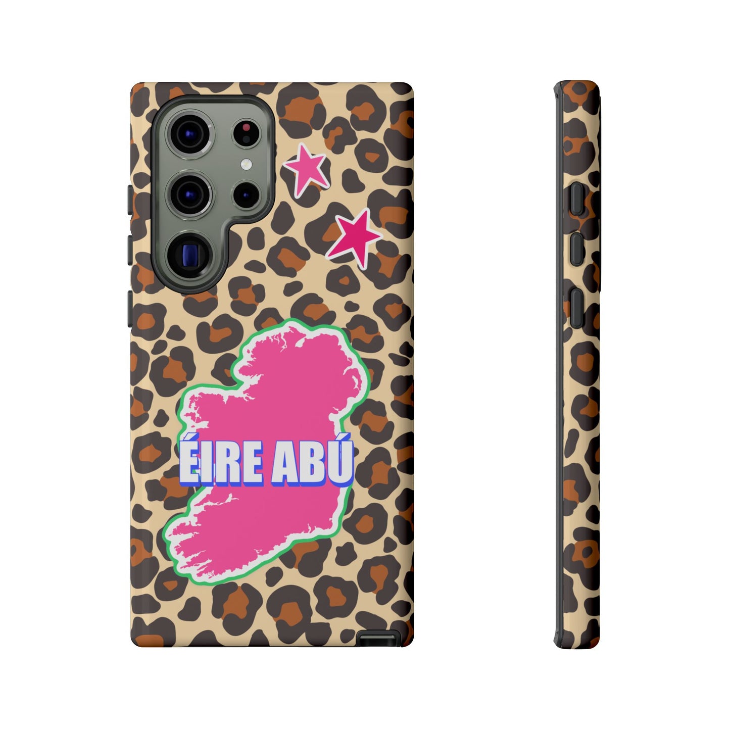 Colourful Leopard Print Design with Ireland Map Tough Irish Phone Case