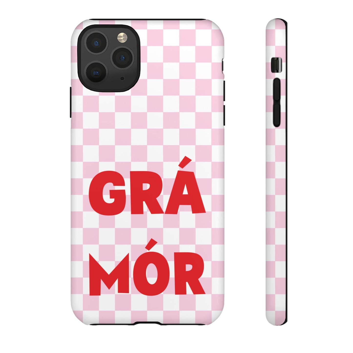 Pink Checked Grá Mór Tough Irish Phone Case