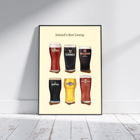 Irish Beer Pints Art Print | Ireland Bar Decor