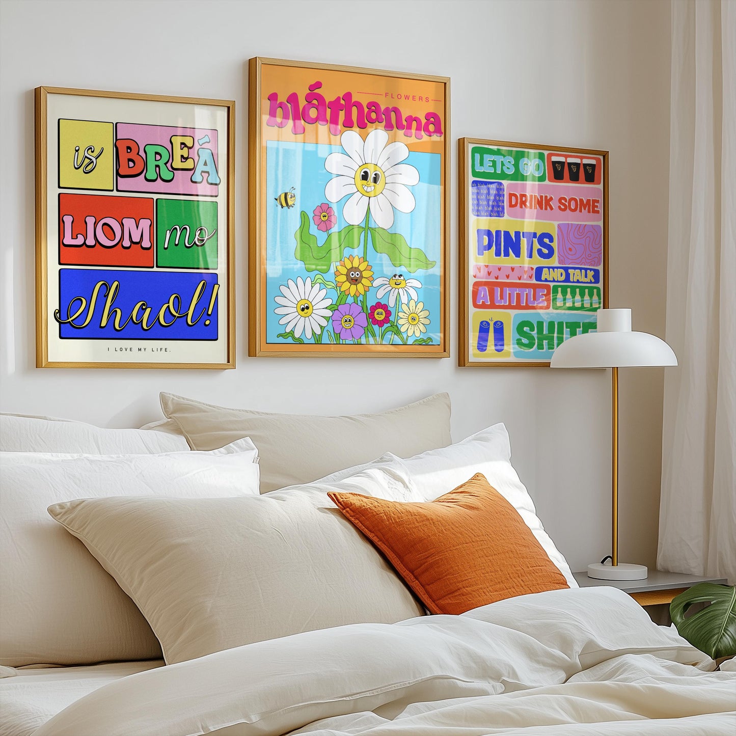 Colourful Irish Saying Print: Is breá liom mo shaol - I love my life