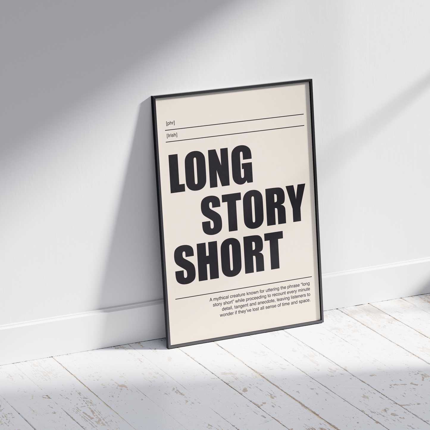 Long Story Short print - Funny Irish Sayings