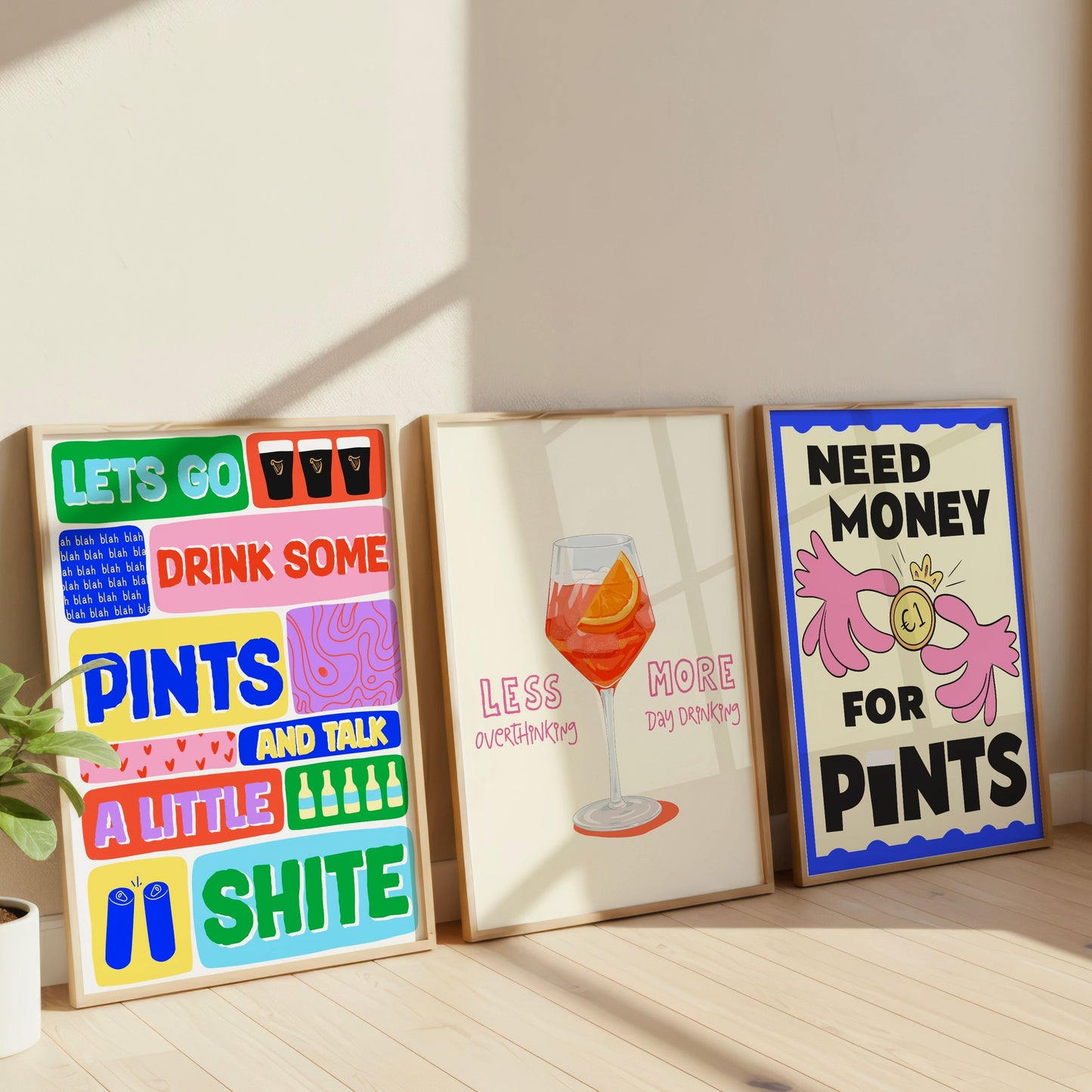 Less Overthinking, More Day Drinking - Aperol Print  - Irish Humour