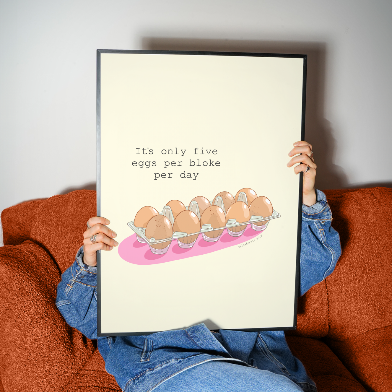 Five Eggs per Bloke per Day Print - Tallafornia - Irish Humour