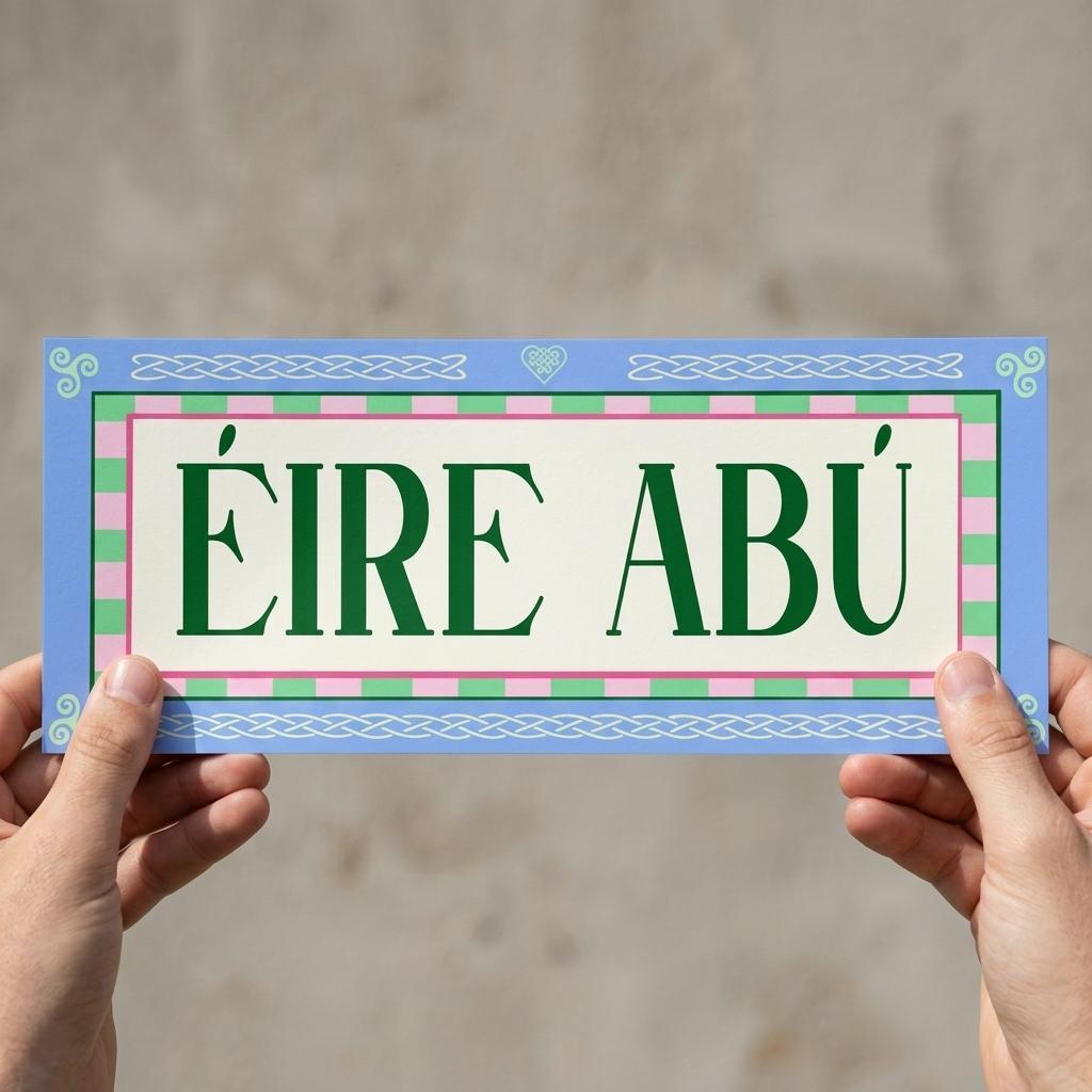 Panoramic Éire Abú Irish Print | Gaeilge Art Poster 20x50 cm / 8x20″
