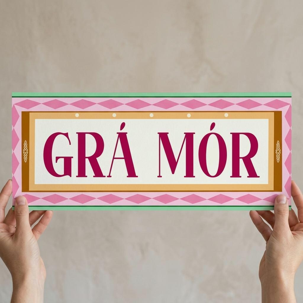 Panoramic Grá Mór Irish Print | Gaeilge Art Poster 20x50 cm / 8x20″