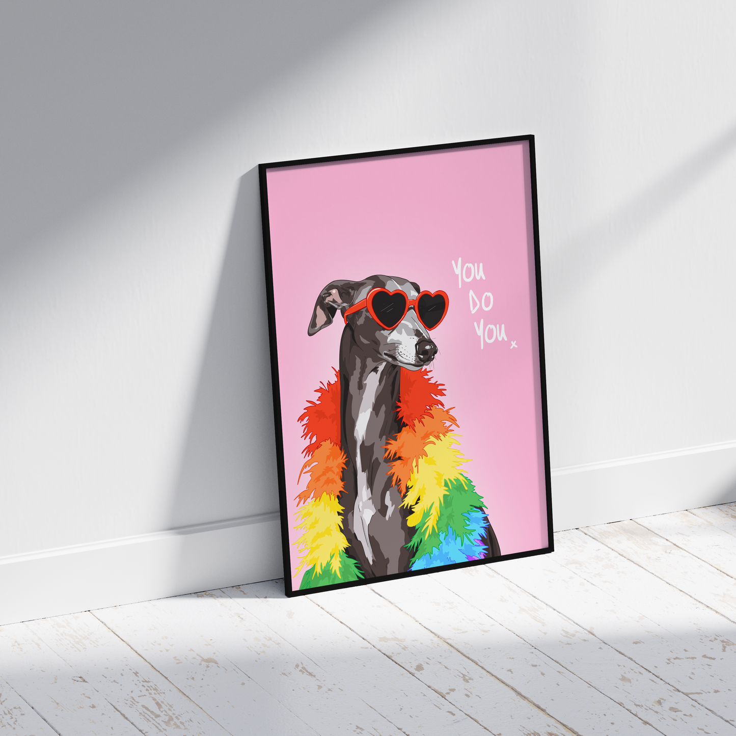 You Do You Pride Poster, Fun Colourful Irish Greyhound Art