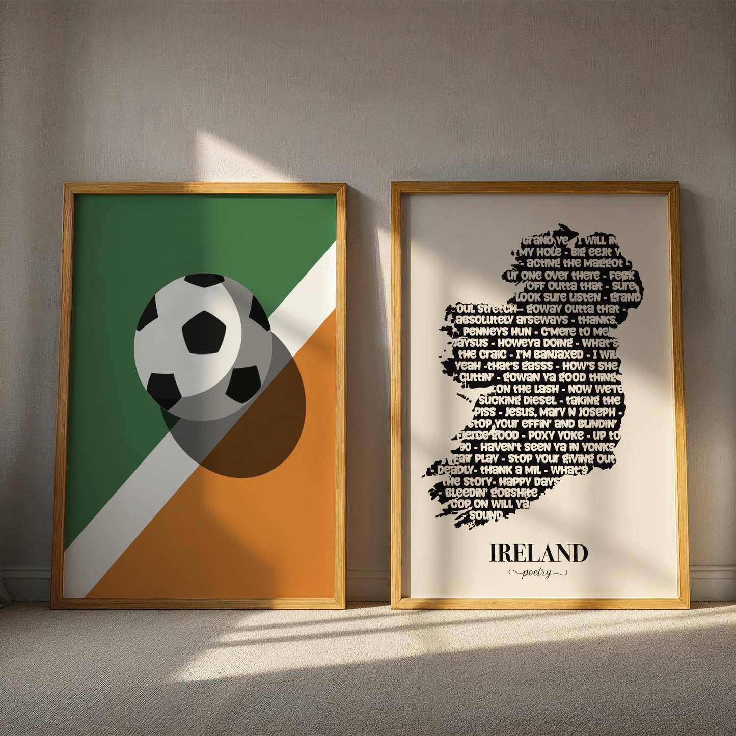Irish Football Print - Ireland flag - FAI - Colourful Wall Art