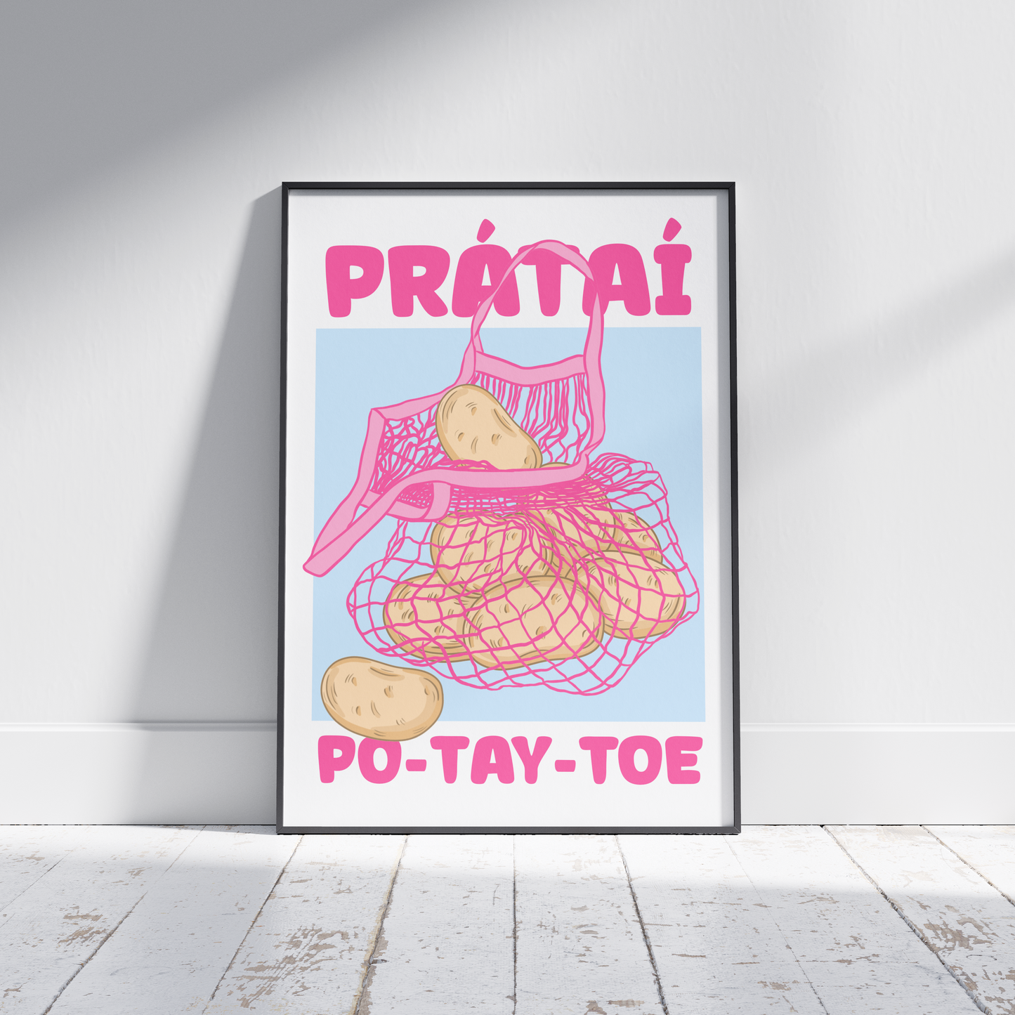 Colourful Irish potato Print - Pratai - Gaeilge Art