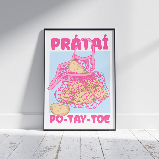 Colourful Irish potato Print - Pratai - Gaeilge Art