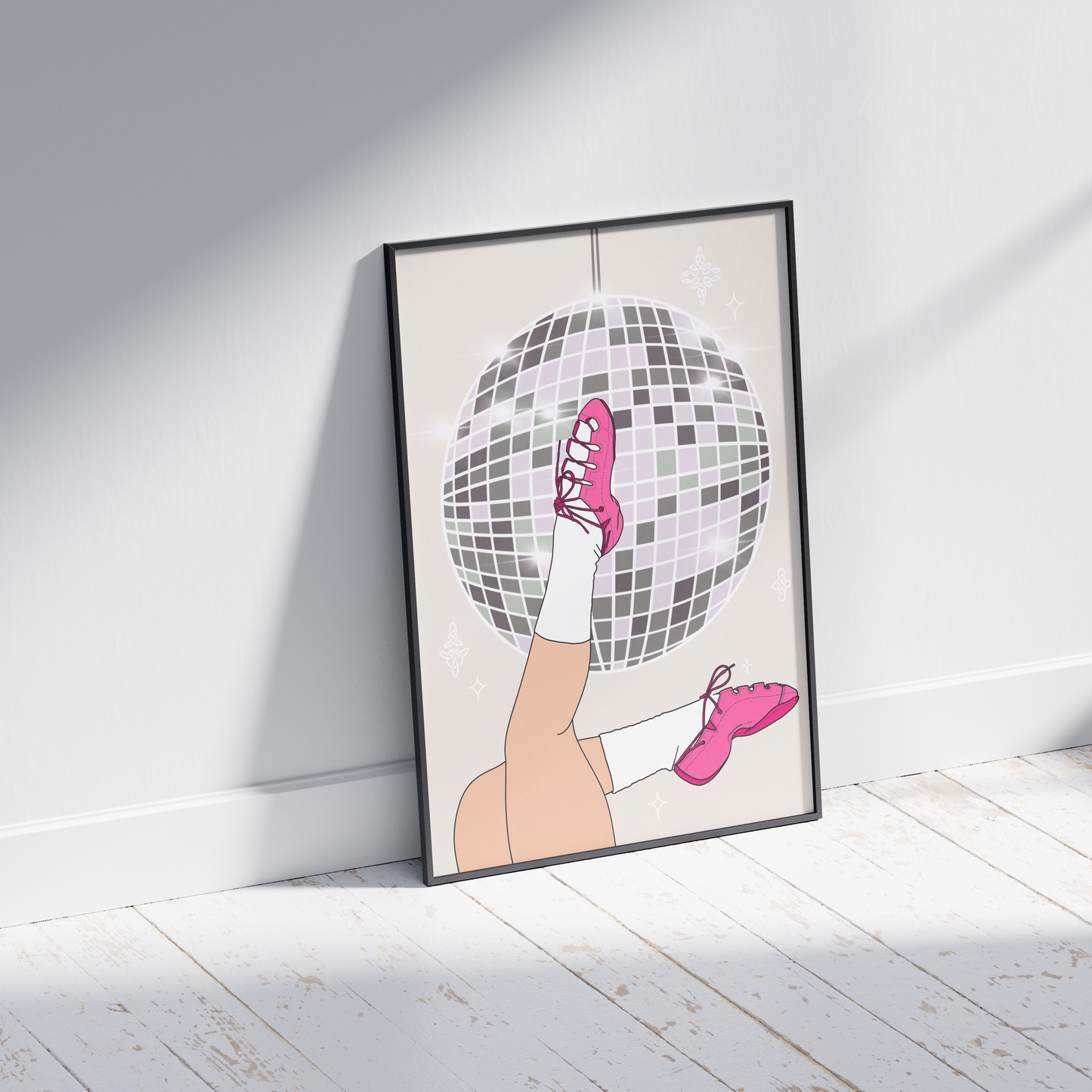 Irish Dancing Print with Disco Ball and Celtic Symbol Sparkles