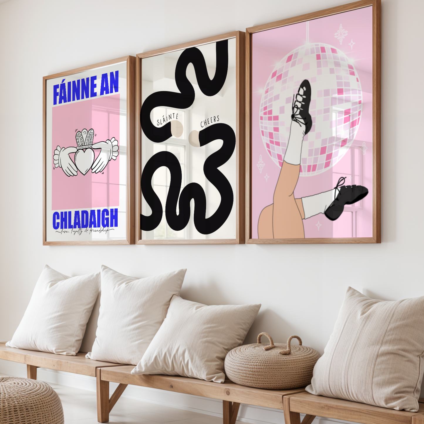 Irish Dancing Print with Disco Ball and Celtic Symbol Sparkles